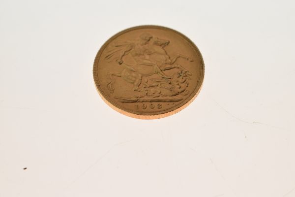 Gold Coin - Edward VII sovereign 1903 Condition: Signs of surface wear and light scratching - If you - Image 2 of 4