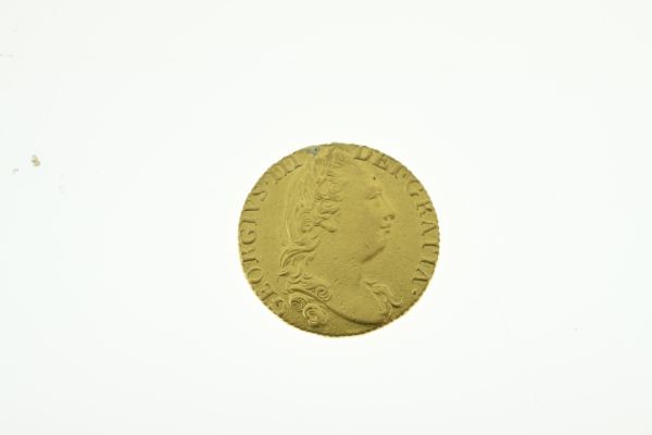 Gold Coin, - George III crowned guinea 1784 Condition: Surface wear and scratching, sign of ex-mount - Image 3 of 4