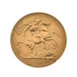 Gold Coin - Victorian sovereign 1892, Jubilee head Condition: Minor surface wear and scratching - If