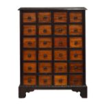 19th Century Colonial hardwood cabinet, probably Indo-Portuguese, the rectangular top with stepped