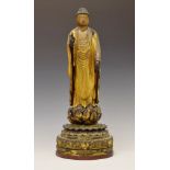 Large Japanese lacquered and giltwood figure of Amida Buddha, Edo period, probably 18th Century,
