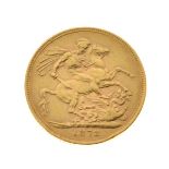Gold Coin, - Victorian sovereign 1872, young head Condition: Sone surface wear - If you require a