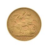Gold Coin, - Victorian sovereign 1892, Jubilee head Condition: Some surface wear and scratching - If