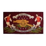 Sporting Memorabilia - Arsenal FC, - Vintage pictorial rug depicting two football players flanking a