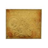 22ct gold replica of The Postal Union Commemorative Stamp, 39.5g approx, No. 1029 of 3000, with