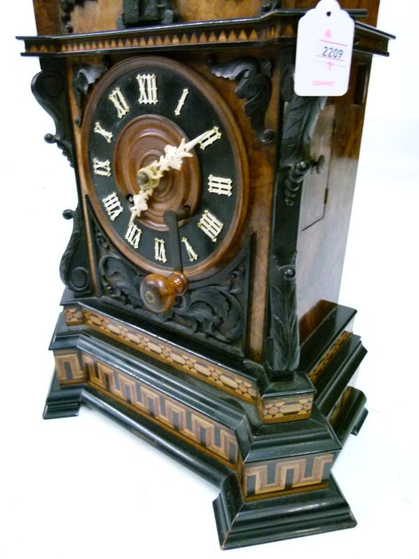 Fine 19th Century 'Black Forest' inlaid walnut musical cuckoo bracket or table clock, circa 1879, - Image 2 of 7