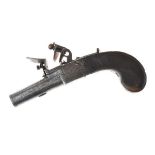 Early 19th Century 54 bore flintlock pocket pistol, signed Bond, London, steel round turn-off barrel