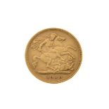 Gold Coin, - Victorian half sovereign 1900, old head, Sydney mint Condition: Surface wear and