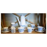 Royal Tuscan 'Charade' pattern retro coffee service for six settings