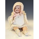 Early 20th Century Armand Marseille bisque head baby doll, marked 351-4, approx 40cm tall