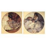 William Russell Flint - Pair of coloured prints, 'Amanda' and 'Fiametta', mounted, framed and