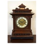 Early 20th Century German mantel clock, Hamburg American Clock Co, with Roman chapter ring and two-