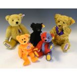Group of four Steiff bears comprising: 663598 Help For Heroes Bear with certificate, 6215 The Golden