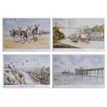 Anthony Pace - Four limited edition coloured prints - West Country Views, signed in pencil, framed