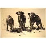S.R. Brightwell - Etching - 'Kings In Exile', signed and titled in pencil, 23cm x 37.5cm, framed and