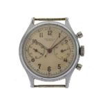 Leonidas - Gentleman's Chronograph manual wind wristwatch head, with stainless steel case, signed