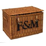 Fortnum & Mason wicker basket or hamper of rectangular form, 56cm wide, together with a smaller