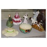 Group of assorted ceramics to include; Royal Doulton model of a pointer gun dog, Hancocks bowl,