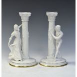 Pair of Franklin Mint 'Romeo' and 'Juliet' figural candlesticks, 25cm high, with certificate