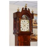 19th Century mahogany-cased eight-day painted dial longcase clock, Samuel H. Borce, East Dereham,