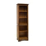 Reproduction oak open set of five shelves, 51.5cm wide, 168cm high