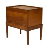 Mahogany tambour top filing cabinet on later stand, 61cm wide
