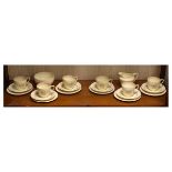 Retro Grays Pottery part tea service, the design possibly by Susie Cooper comprising: six cups,