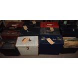 Large selection of vintage vinyl records to approximately 12 carry cases