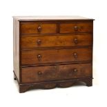 19th Century oak straight front chest of two short over three long drawers, 103cm wide