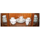 Crown Staffordshire tea service printed with swags and baskets of fruit