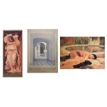 Two modern pre-Raphaelite prints and a Ricardo Wolfsan art poster print, all framed and glazed