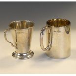 George V silver straight sided christening tankard, Sheffield 1910, together with a George V Art