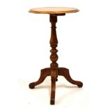 Victorian walnut circular topped tripod table, 43cm diameter