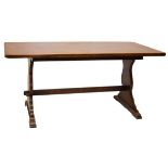 Oak refectory style dining table, 169cm x 76cm