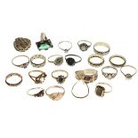 Large group of assorted silver dress rings, 2.1toz gross approx