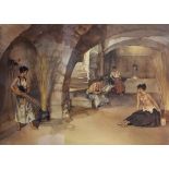 After William Russel Flint - Signed coloured print - The Four Sisters, Chazelet, bearing Fine Art