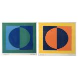 Roy Speltz (1948-) - Pair of signed colour prints - Eclipse I & II, 27cm x 28cm, both framed and