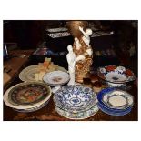 Quantity of assorted ceramics to include; a chintz platter, Arthur Woods Art Deco wall pocket, etc