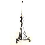 Early 20th Century wrought metal telescopic standard lamp