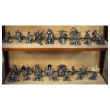 Large collection of modern collectable cast pewter figures of dragons, etc