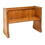 19th Century pitch pine pew, 112cm wide