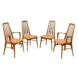 Modern Design - Niels Koefoed for Koefoed Hornslet - Set of four teak 'Eva' chairs, two armchairs,