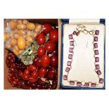 Group of assorted dress and costume jewellery bead necklaces etc