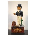 Reproduction cast iron 'Uncle Sam' money bank, 28cm high