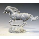 Waterford Crystal figure of a running horse, 16cm high, with box of issue