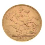 Gold Coins - Edward VII sovereign 1910