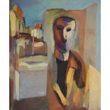 John Hindmarsh modern - Oil on canvas - Untitled II, an abstract portrait study, 173cm x 141cm,