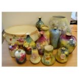 Collection of Royal Bonn hand painted and transfer printed vases, jardinière etc