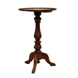 19th Century mahogany dish-top tripod table, 46cm diameter