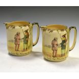 Royal Doulton 'Under The Greenwood Tree' Robin Hood seriesware jugs, 'Robin Hood the Friend of the